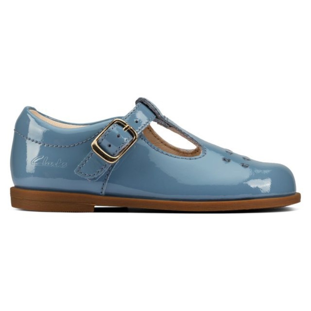 NEW Clarks Drew Play Toddler Leather Shoes, Blue Patent Size UK 5.5G, US 6W £40